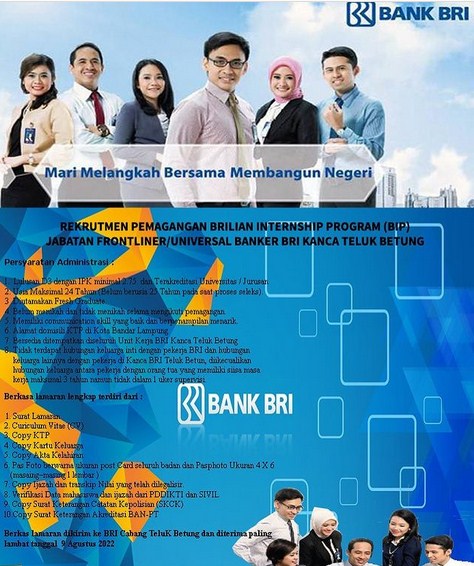Lowongan Kerja BRI Teluk Betung
